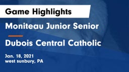 Moniteau Junior Senior  vs Dubois Central Catholic Game Highlights - Jan. 18, 2021