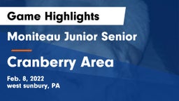 Moniteau Junior Senior  vs Cranberry Area  Game Highlights - Feb. 8, 2022