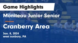 Moniteau Junior Senior  vs Cranberry Area  Game Highlights - Jan. 8, 2024