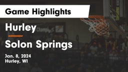 Hurley  vs Solon Springs Game Highlights - Jan. 8, 2024