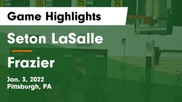 Seton LaSalle  vs Frazier  Game Highlights - Jan. 3, 2022
