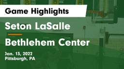 Seton LaSalle  vs Bethlehem Center  Game Highlights - Jan. 13, 2022