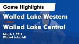 Walled Lake Western  vs Walled Lake Central  Game Highlights - March 4, 2019