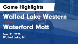 Walled Lake Western  vs Waterford Mott Game Highlights - Jan. 21, 2020