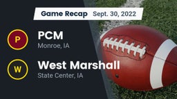 Recap: PCM  vs. West Marshall  2022