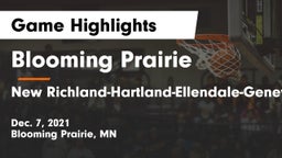 Blooming Prairie  vs New Richland-Hartland-Ellendale-Geneva  Game Highlights - Dec. 7, 2021