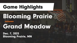 Blooming Prairie  vs Grand Meadow  Game Highlights - Dec. 7, 2023