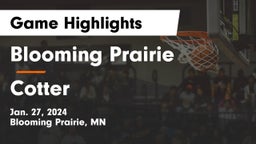 Blooming Prairie  vs Cotter  Game Highlights - Jan. 27, 2024