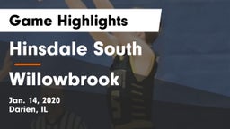 Hinsdale South  vs Willowbrook Game Highlights - Jan. 14, 2020