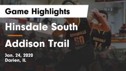 Hinsdale South  vs Addison Trail  Game Highlights - Jan. 24, 2020