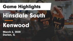 Hinsdale South  vs Kenwood Game Highlights - March 6, 2020