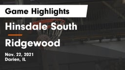 Hinsdale South  vs Ridgewood  Game Highlights - Nov. 22, 2021