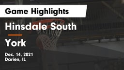 Hinsdale South  vs York  Game Highlights - Dec. 14, 2021