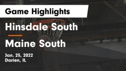 Hinsdale South  vs Maine South  Game Highlights - Jan. 25, 2022