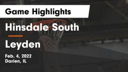 Hinsdale South  vs Leyden  Game Highlights - Feb. 4, 2022