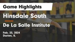 Hinsdale South  vs De La Salle Institute Game Highlights - Feb. 23, 2024