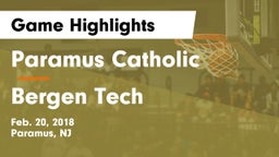 Paramus Catholic  vs Bergen Tech  Game Highlights - Feb. 20, 2018