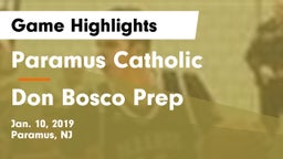 Paramus Catholic  vs Don Bosco Prep  Game Highlights - Jan. 10, 2019