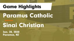 Paramus Catholic  vs Sinai Christian Game Highlights - Jan. 28, 2020