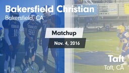 Matchup: Bakersfield Christia vs. Taft  2016