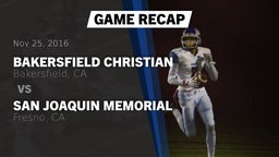 Recap: Bakersfield Christian  vs. San Joaquin Memorial  2016
