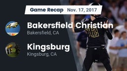 Recap: Bakersfield Christian  vs. Kingsburg  2017