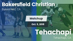 Matchup: Bakersfield Christia vs. Tehachapi  2018
