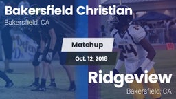 Matchup: Bakersfield Christia vs. Ridgeview  2018
