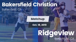Matchup: Bakersfield Christia vs. Ridgeview  2019