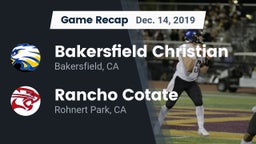 Recap: Bakersfield Christian  vs. Rancho Cotate  2019