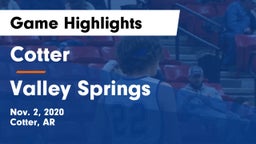 Cotter  vs Valley Springs  Game Highlights - Nov. 2, 2020