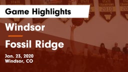 Windsor  vs Fossil Ridge  Game Highlights - Jan. 23, 2020