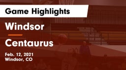 Windsor  vs Centaurus  Game Highlights - Feb. 12, 2021