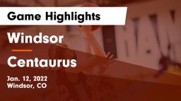 Windsor  vs Centaurus  Game Highlights - Jan. 12, 2022