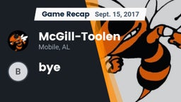 Recap: McGill-Toolen  vs. bye 2017