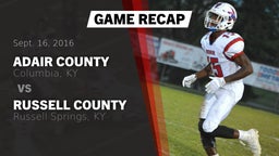 Recap: Adair County  vs. Russell County  2016