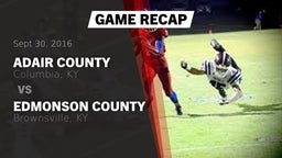 Recap: Adair County  vs. Edmonson County  2016