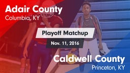 Matchup: Adair County High vs. Caldwell County  2016