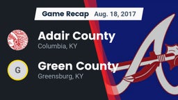 Recap: Adair County  vs. Green County  2017
