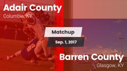 Matchup: Adair County High vs. Barren County  2017