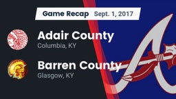 Recap: Adair County  vs. Barren County  2017