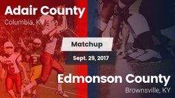 Matchup: Adair County High vs. Edmonson County  2017