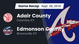 Recap: Adair County  vs. Edmonson County  2018