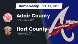 Recap: Adair County  vs. Hart County  2018
