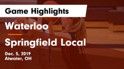 Waterloo  vs Springfield Local  Game Highlights - Dec. 5, 2019