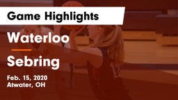 Waterloo  vs Sebring Game Highlights - Feb. 15, 2020