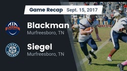 Recap: Blackman  vs. Siegel  2017