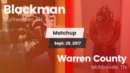 Matchup: Blackman  vs. Warren County  2017