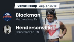 Recap: Blackman  vs. Hendersonville  2018