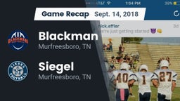 Recap: Blackman  vs. Siegel  2018